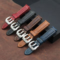 Vintage Brown Embossed Leather Breathable Watch Bands Handmade 2-Piece Genuine Leather Straps 20mm 22mm for Smartwatch Panera