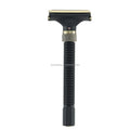 Long Handle Double Edge Safety Razor Butterfly Open Razor with 10 Stainless Steel Double Edge Safety Razor Blades Close Clean