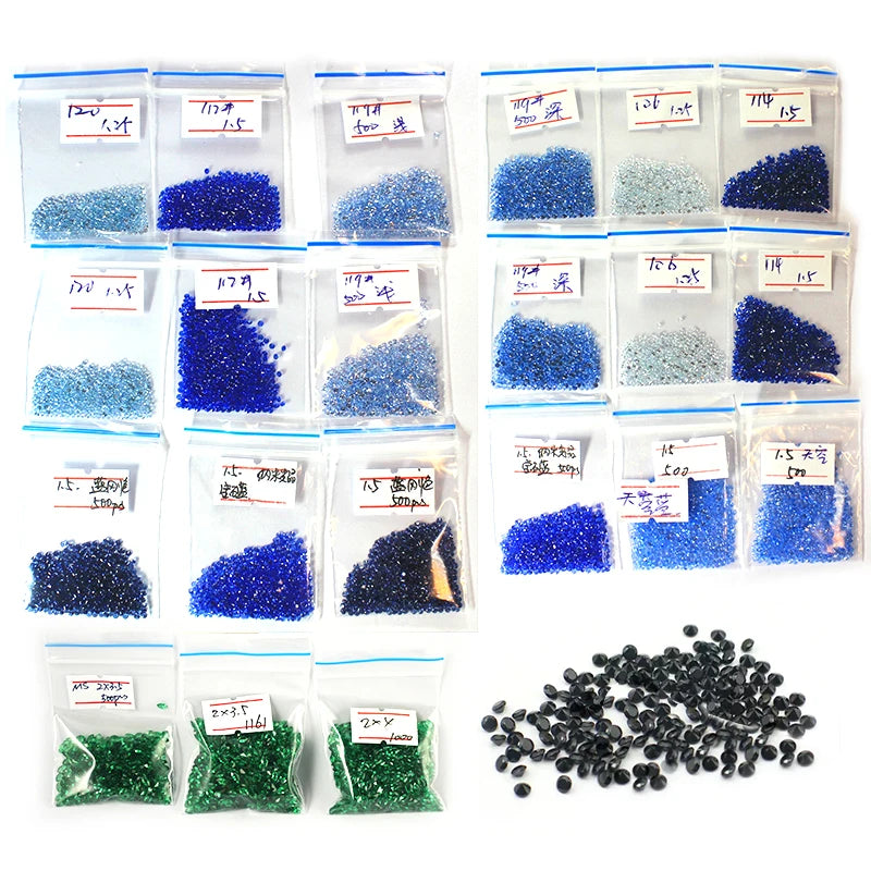 Starsgem Blue Green Black Aqua 106 107 108 112 113 114# 119# 120# 152# 0.8~3.0mm Round Brilliant Wax Casting Gemstone Spinel Gem