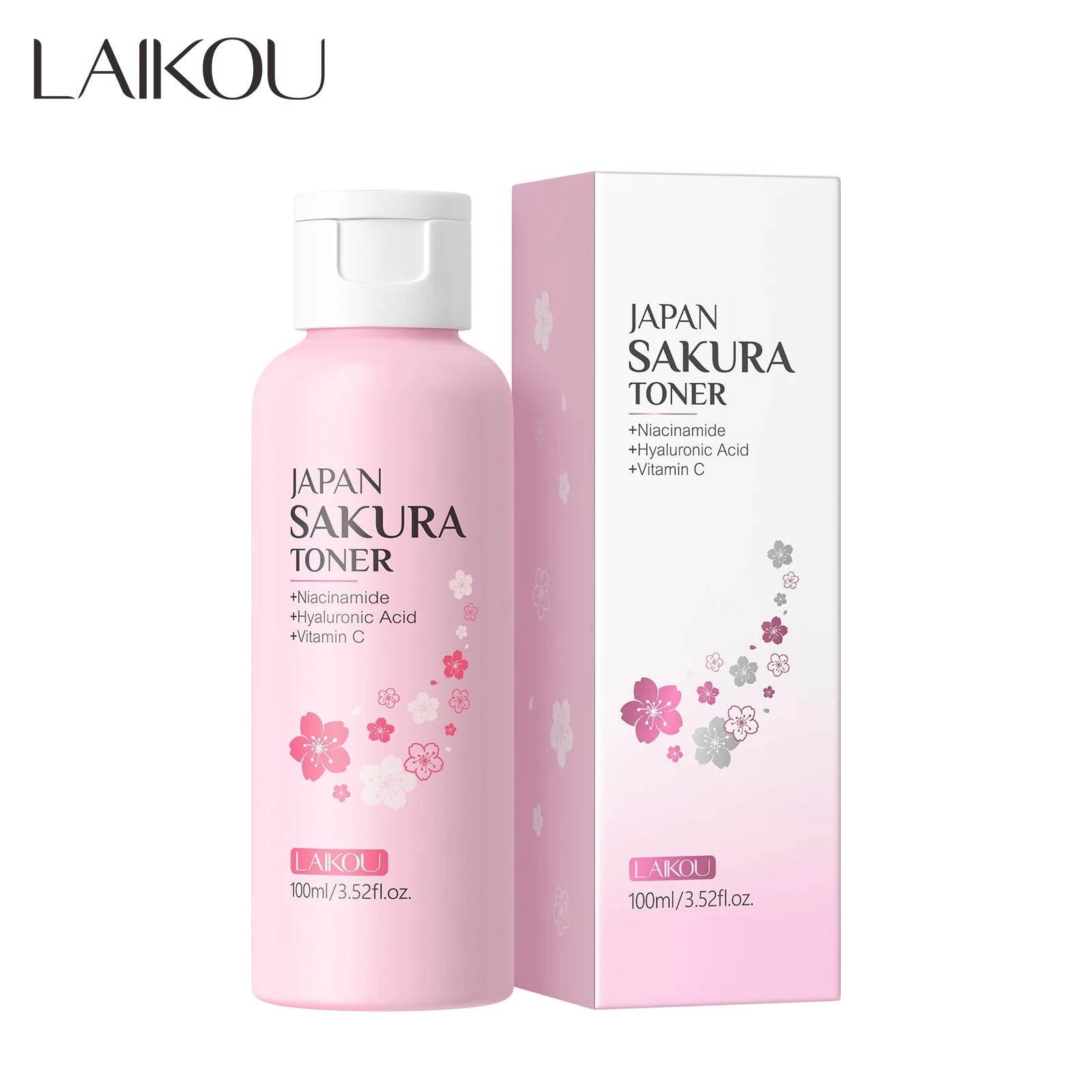 LAIKOU Japan Sakura Face Toner 100ml Hydrating Skin Care Essence with Brightening Whitening Reduction of Spots Fine Lines