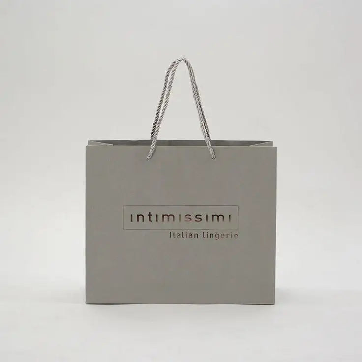 Customized Embossed Logo Quality Packaging Gift Women Paper Shopping Cosmetic Bag Wholesale Fashion Small Bags with Handles