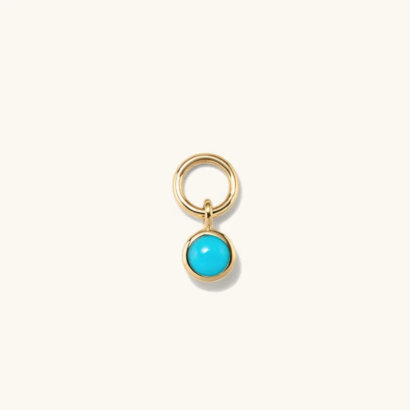 LOZRUNVE 925 Sterling Silver Gold Turquoise Earring Pendant Charm For Jewelry Making