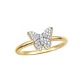 LOZRUNVE 18k Gold Vermeil Micro Pave CZ Diamond Fashion Butterfly Ring Stacking Women Jewelry