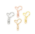Factory Supply Good Quality 4 Colors Heart Shaped Metal Bag Keychains