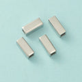 HOt Selling Custom Logo Cuboid Bar Charm Stainless Steel Beads Rectangular Pendant Tube Spacer Jewelry Accessories
