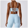 Custom Own Logo Quick Drying Beauty Back Yoga Vest Sexy Cross Strap Crop Bra Running Fitness Sports Bra