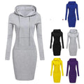 2024 Factory Price Fashion Plain Pockets Pullover Casual Hoodies Women Long Sleeve Hoodies Dress