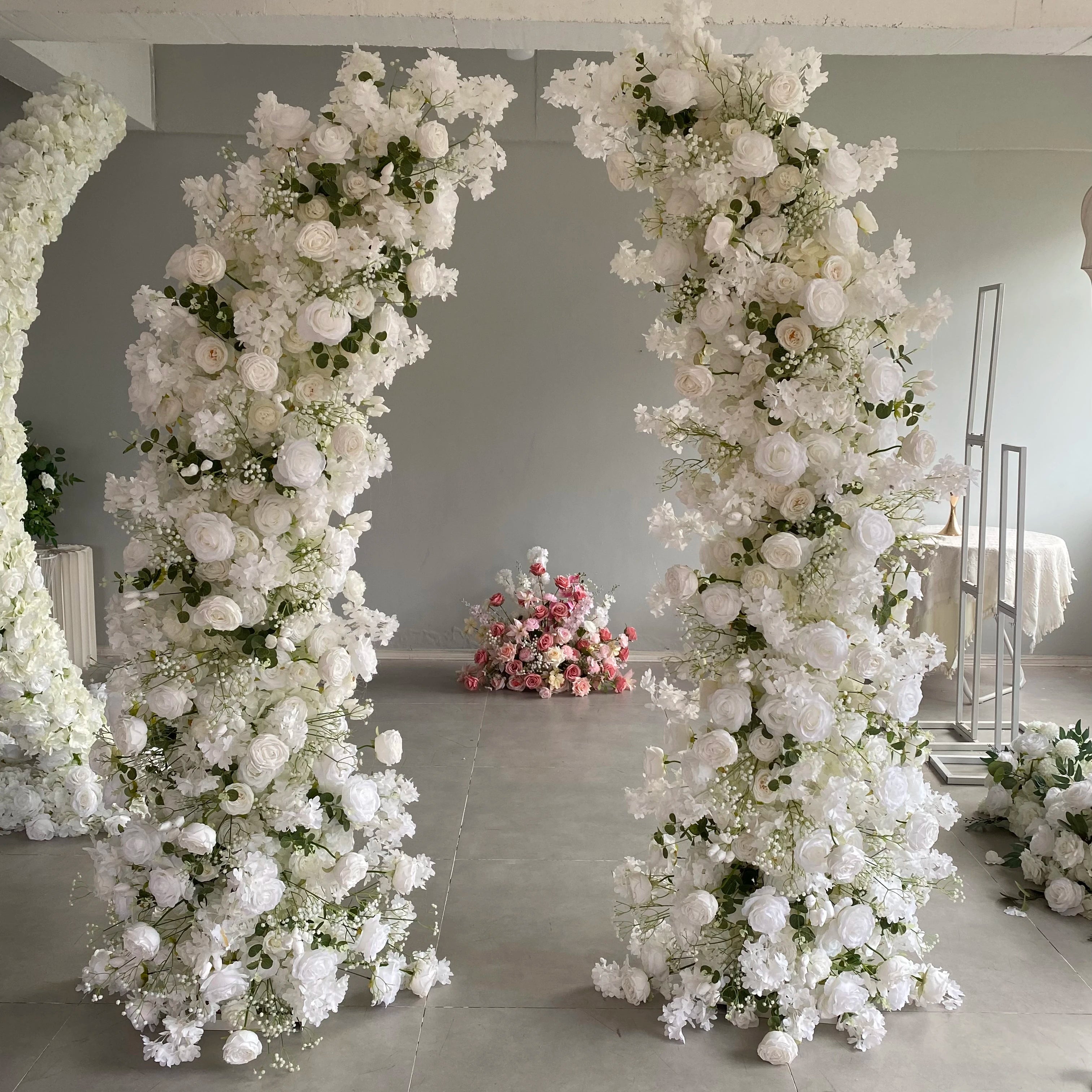 KL-HOA001 Wedding Artificial Flowers Arche Backdrop Flower Horn Arch Arrangement Wedding Arch Flower  for Event Decoration
