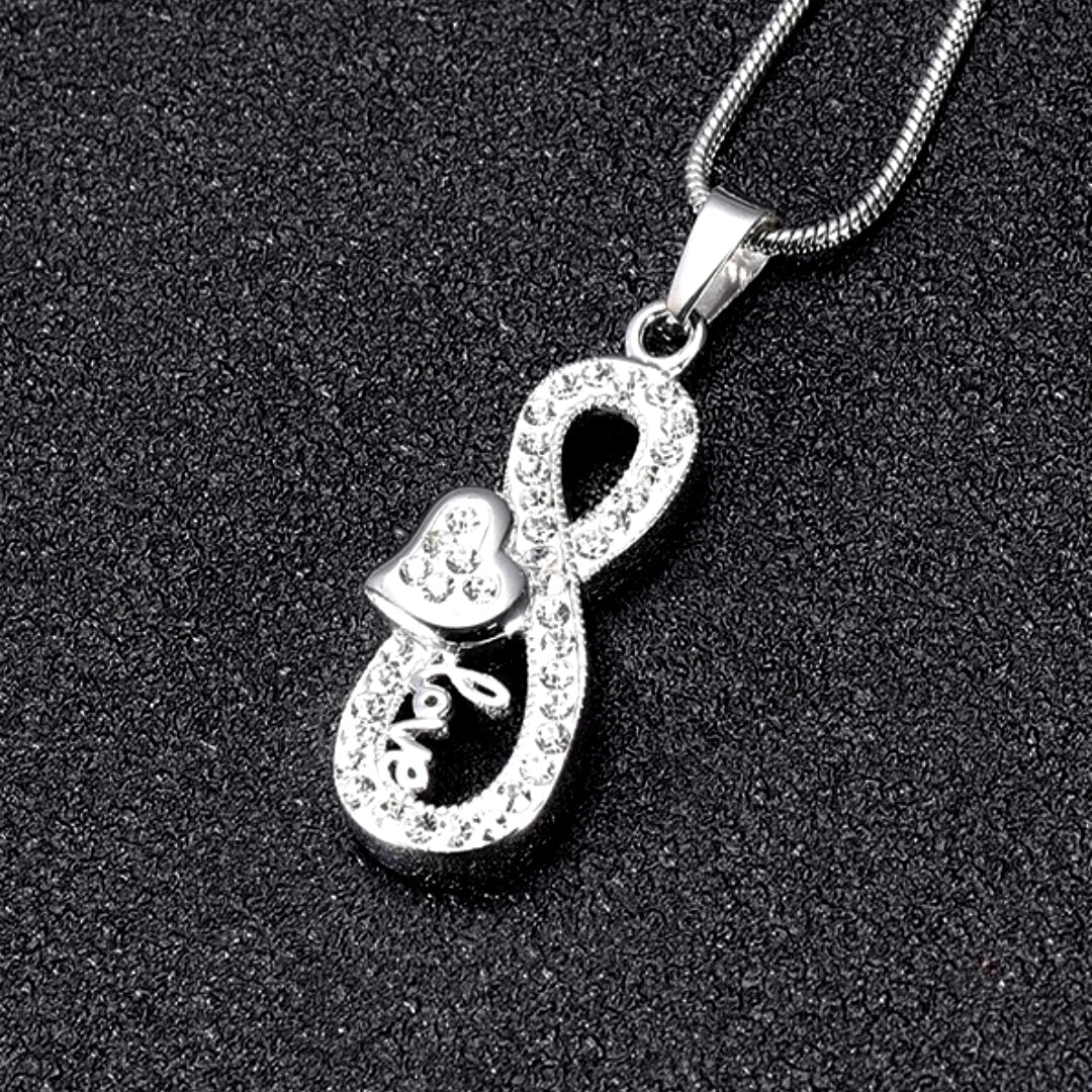 Infinity Cremation for Ashes Crystal Heart Urn Music Note Stainless Steel Ash Keepsake love Memory Urn Music Necklace Cremation