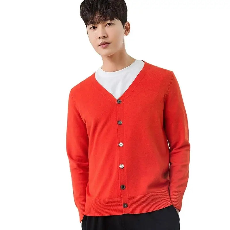 Custom OEM & ODM Autumn Custom Retro Loose Mid-length Knitted Fashion Plaid Cardigan Men's Cardigan Knitted Sweater