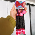 Fujia Kids Twist Ponytail Synthetic Laser Glitter Shiny Bling Little Girls Braided Ponytails with Beads Kids
