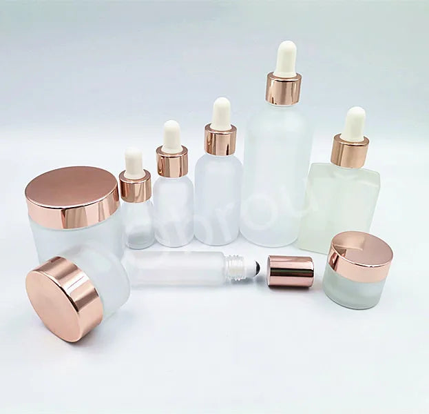 Rose Cap Amber Glass Essential Oil Dropper Bottle 50ml-100ml Range Serum Packaging Empty Cosmetic Perfume Cuticle Mist Nasal
