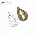 YuenZ 2 colour Antique silver color cross Charms Pendant Necklace earring Bracelet DIY Jewelry accessories 31*19mm T95