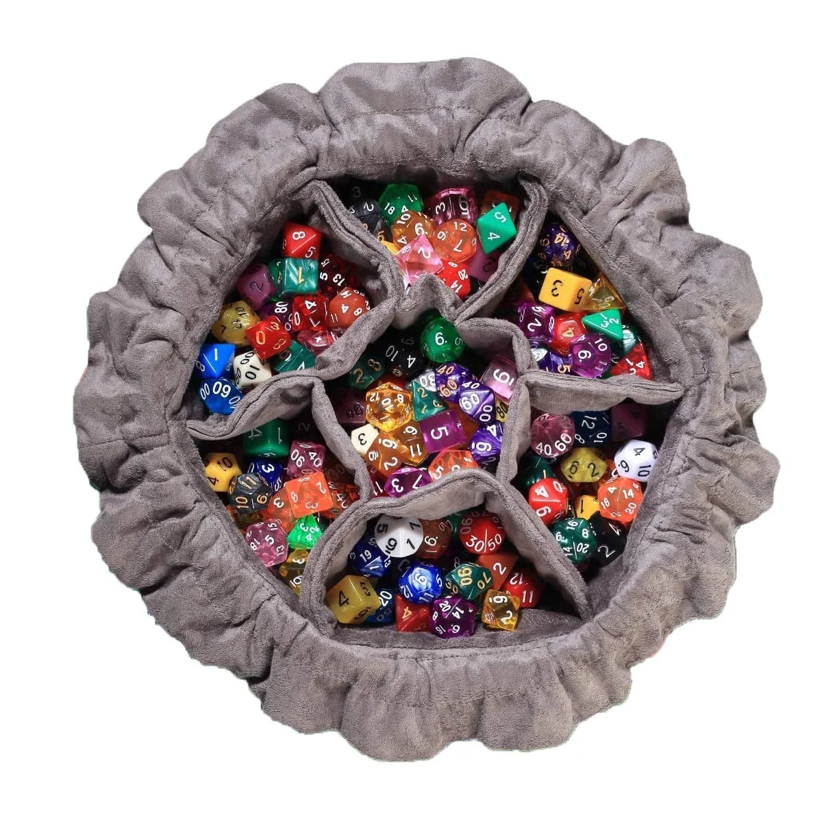 Promotion Imense Polyhedral Dice Set D&D Accessory with Pockets Made of PU Leather Including Coins and Other Essentials