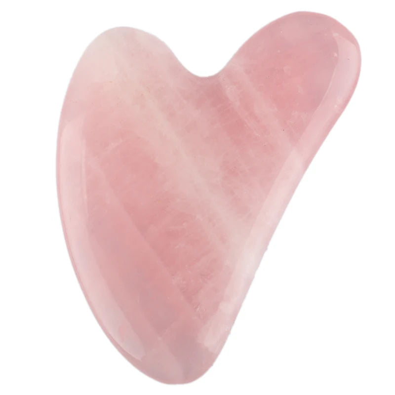 Natural Jade Guasha Board Hearted Shape Rose Quartz Gua Sha Massage Period Pain Relief Ice Massage Tools