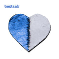 BestSub Wholesale Personalized Sublimation Blanks Dark Blue with White Flip Sequin Hearts Fabric Adhesive Dress BJLP1922H-B