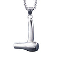 Stainless Steel Barber Shop Store Knife Hairdryer Hair Dryer Pendant Necklace Gold Plated Punk Christian Religious Men Children