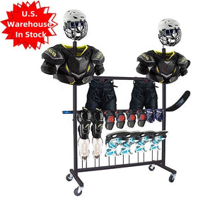 In Stock Sports Equipment Storage Rack Display Stand Garage Store Floor Rugby Helmet Ice Hockey Stick Gloves Metal Drying Rack