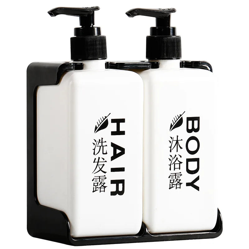 Bathroom Hotel Double Soap Dispenser Bottles Shower Shampoo Liquid Soap Dispenser