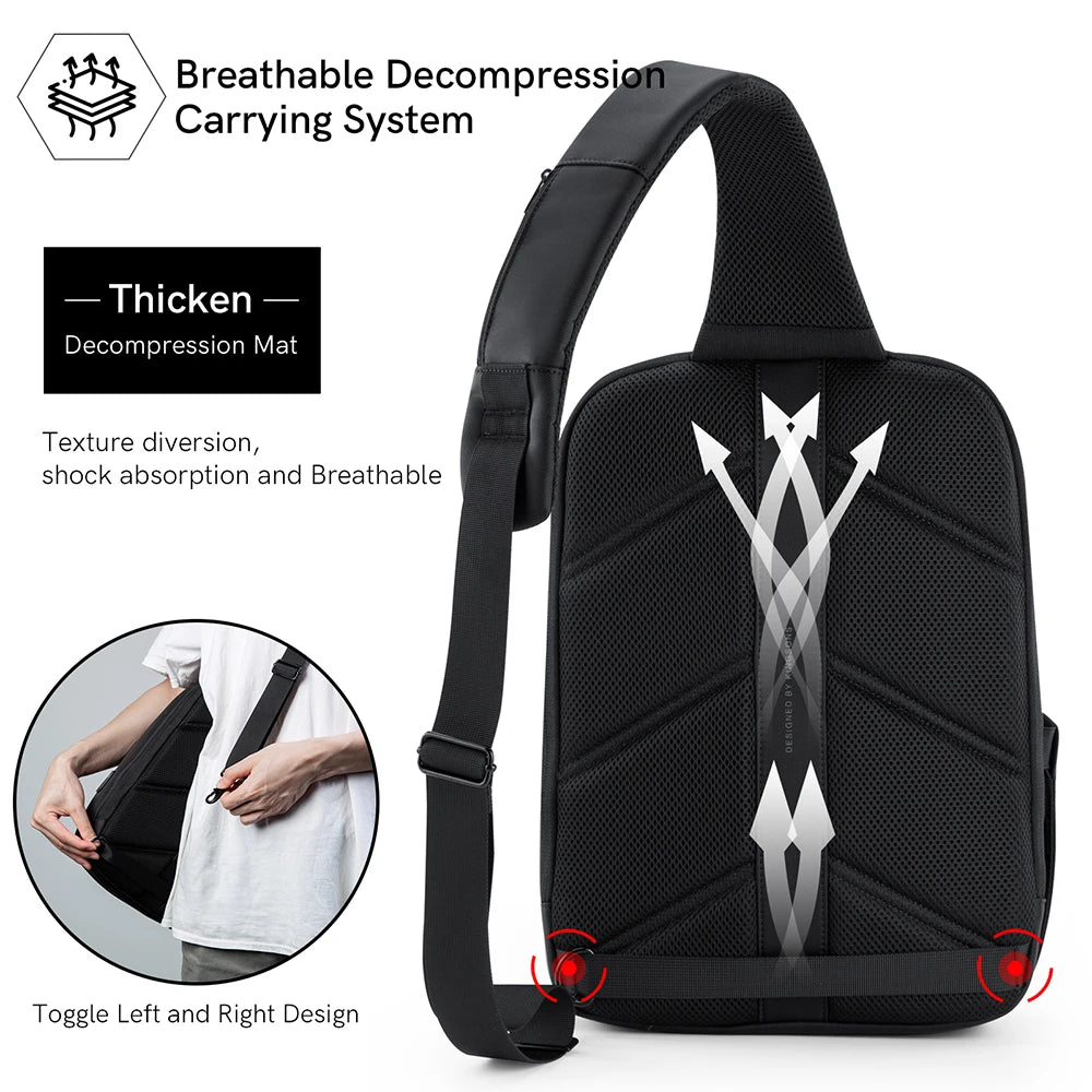 Factory Wholesale Fashion Zipper Polyester Unisex Middle Sling Shoulder Bag Stylish Safe Reflective Hot Sell Laptop Tablet Bag