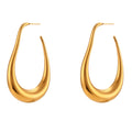 Minimalist Hollow Out Stainless Steel Large Earrings 18K PVD Gold Plated Exaggerated Hoop Earrings for Women