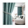 Hot Sale Sky Blue Color Polyester Jacquard Curtains Blackout Curtains for Bedroom Living Room Decoration