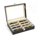 Luxury 8 Slots PU Sunglasses Display Box Eyeglasses Storage Box Convenient Eyewear Tray Container