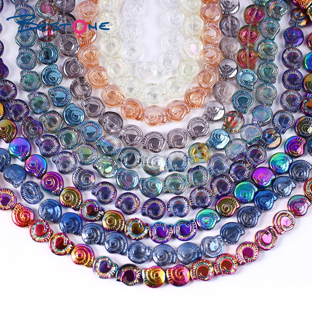 Bestone Wholesales Handpainted Ocean  Glass Colorful Sea Snail Ornament Customized Glass  Beads