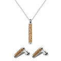 Custom LOGO Statement Bar Necklaces Earrings Crystal Rhinestone 316 Stainless Steel Jewellery Sets for Women