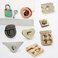 Luxury Zinc Alloy Metal Hardware Turn Press Magnetic Snap Purse Lock Buckle Key Box Twist Lock Clasp