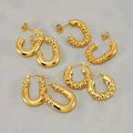Fashion 18k Gold Stainless Steel Round Hoop Earrings Twist Irregular Circle Hoop Earrings for Women Lady Gift