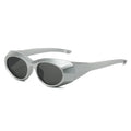 XY19435 Futuristic Y3K Trendy Full Rim Multi Color UV400 Windproof Fashion Oval Sunglasses Unisex