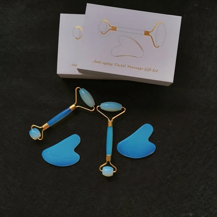 HZ Best Facial Jade Roller Massage OpaliteRoller Gua Sha Set