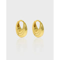 925 Sterling Silver Ripple Gold Hoop Earrings Water-Drop Stripe Fashion Earrings Minimalist Earrings Women Luxury Jewelry