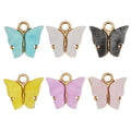 Cute Acrylic Butterfly Shaped Jewelry Alloy Accessories Fashion Multicolor Charm for Making DIY Earrings Necklaces Bracelets