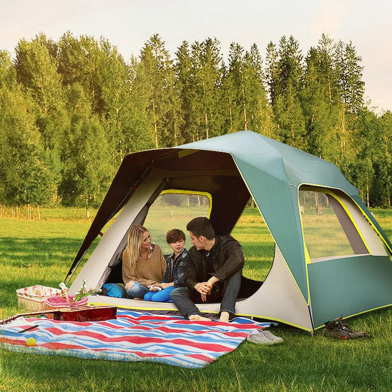 Outdoor 3-4/5-7 Person Automatic Camping Tent Anti-Uv Double Layer Waterproof Hiking Travel Folding Tent