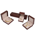 Shenzhen Shangliang Bulk Jewelry Show Square Clamshell Leather Packaging Brown Gift Earring Holder Box Sparkle Organizer Flip