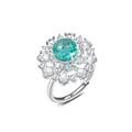 YBO 4A CZ 8MM Round Ice Out Sterling Silver Bridal Wedding Rings for Women Trendy Party Jewelry