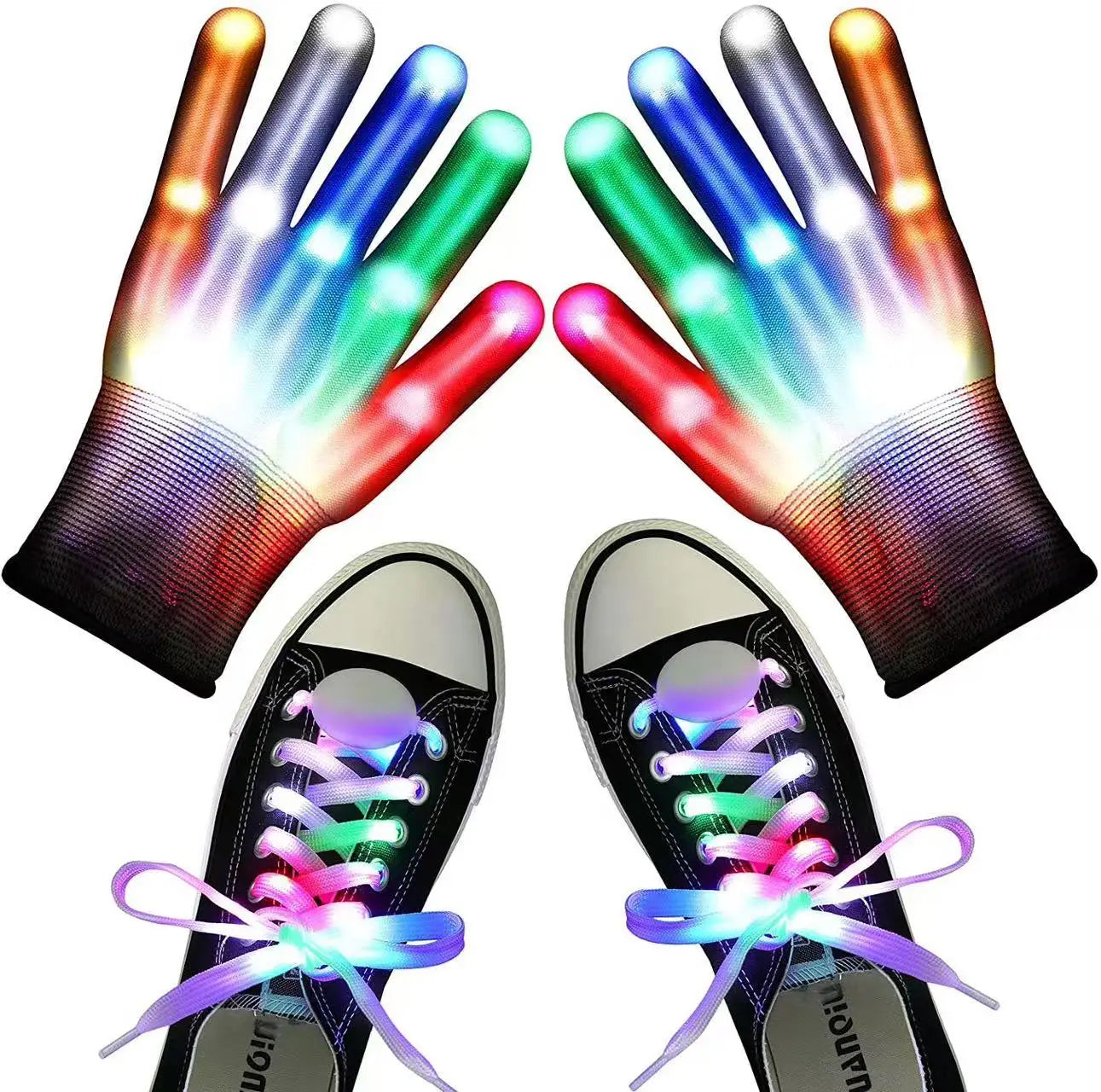 Multicolor LED Shoelaces 7 Colors Light-Up Laces for Outdoor Sports Plastic for Party Decorations