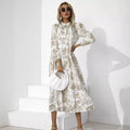 Wholesale New Women Dresses Round Neck Printed Loose Dresses