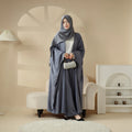 New Muslim Abaya Fashion Design Modest Kimono Muslim Abaya Set Elegant Open Abaya With Rhinestones