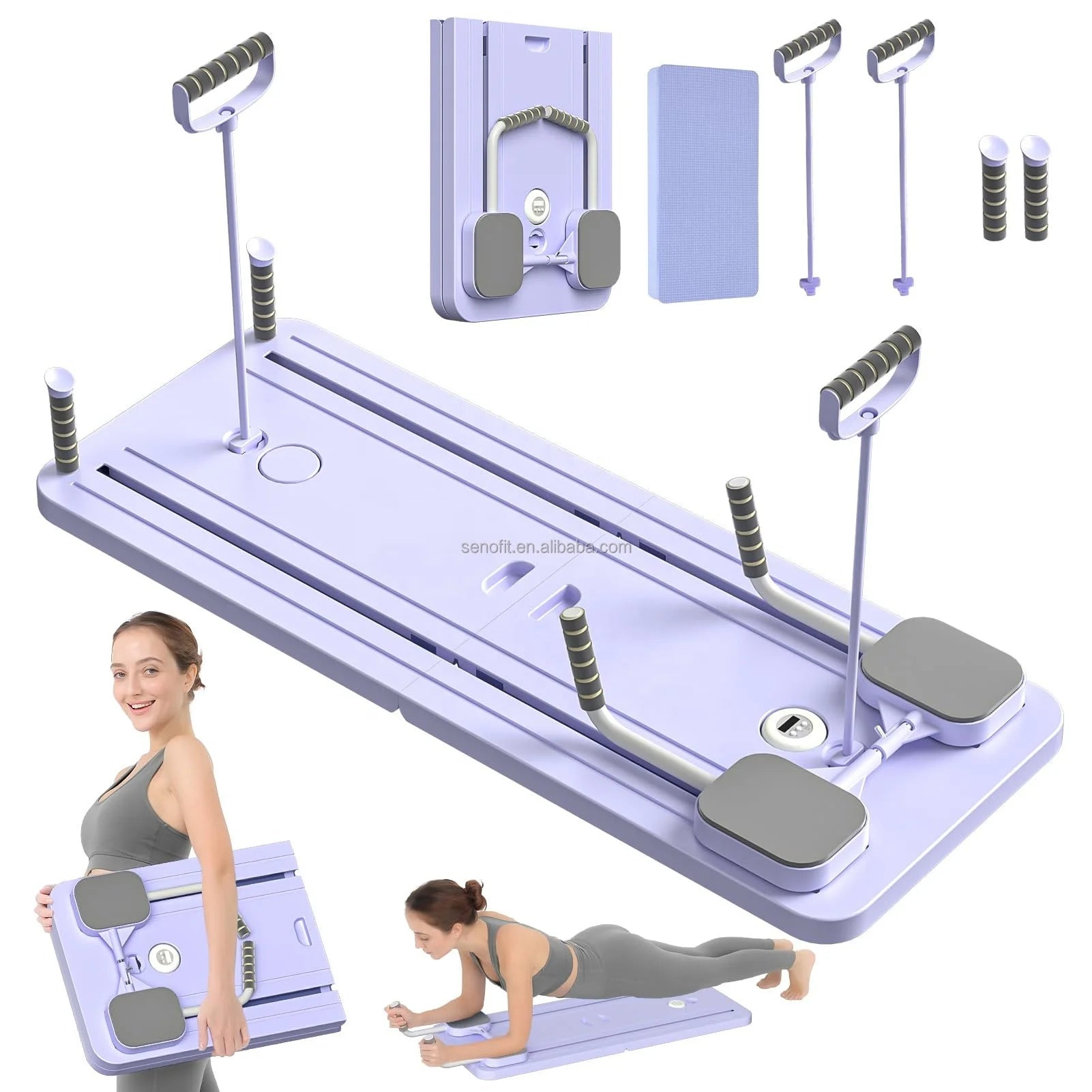 Foldable Pilates Reformer Board AB Exercise Training Mulit Machine Pilates Board Roller Total Core Fitness Equipment