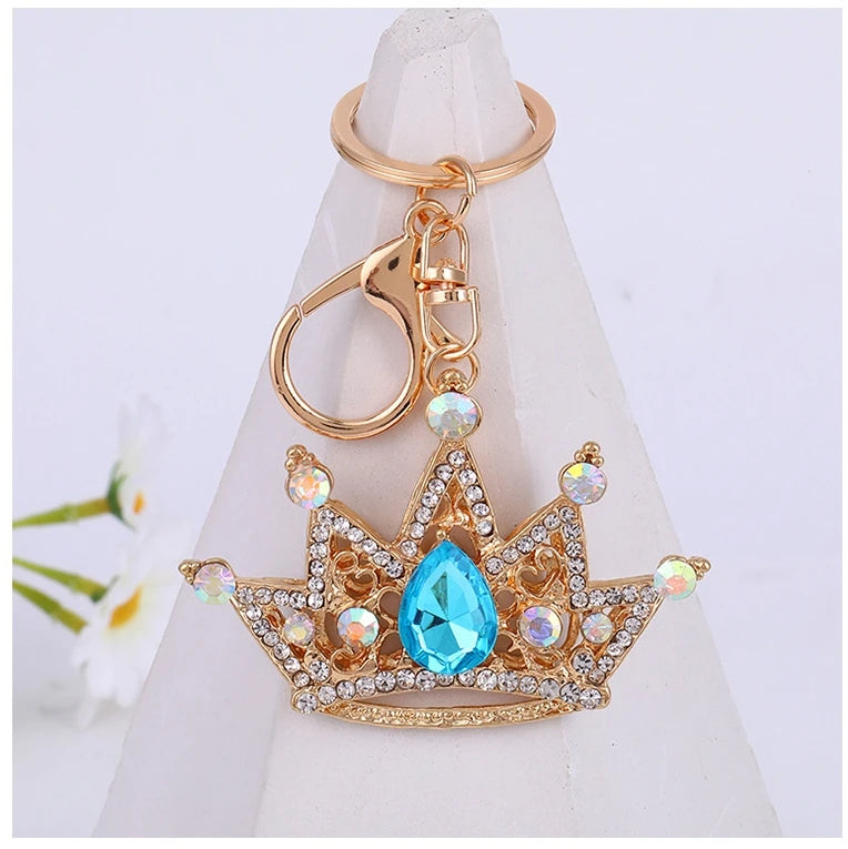 Factory Price Crownshape Keychain OEM Order Factory Diamond Customize Metal Key Ring Car Bag Phone Accessories Key Chain