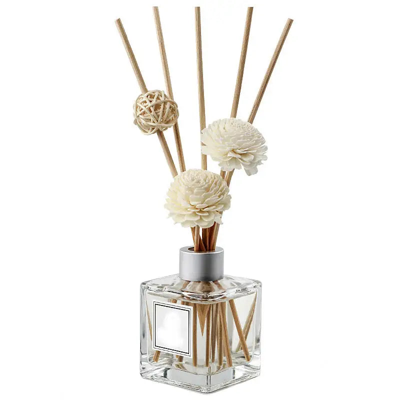 High Quality 50ml Luxury Glass Reed Diffuser Bottle Square Clear with Pump Sayer Factory Direct Wholesale Screen Printing