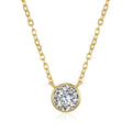 Wholesale S925 Sterling Silver 18K Gold Plated Anti-Allergy Classic VVS1 Clarity 1Carat Brilliant Cut Moissanite Necklace for