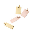 Wholesale Trendy Accessories Custom Logo Blanks Charm Jewelry Square Stainless Steel 18K Gold Pendant Charms for Necklace Making