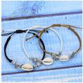 Fashion Adjustable Customized Rope Braided Turtle Sea Cowrie Shell Bracelet Hand Braided