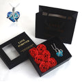 HOVANCI Valentine's Day Rose Gift Box With Necklace Girlfriend Zirconia Heart Pendant of the Ocean Necklace