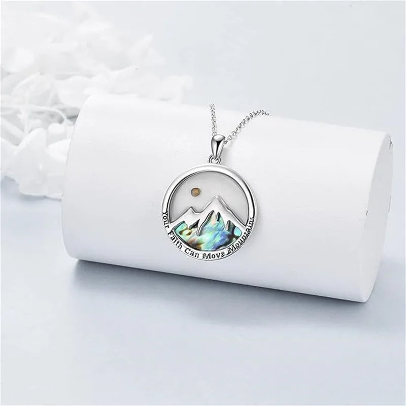 2025 Dainty Inspirational Faith Bracelet Earrings Necklace Snowy Mountain Stainless Steel Necklace Jewelry Set