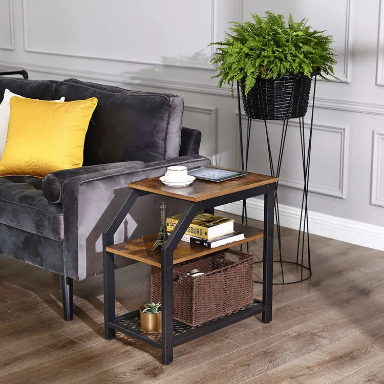 Honghe Rack China Tolerable 2 Tier Nordic Modern Metal & Wood Durable Stable Adjustable Design Living Room Furniture Side Table